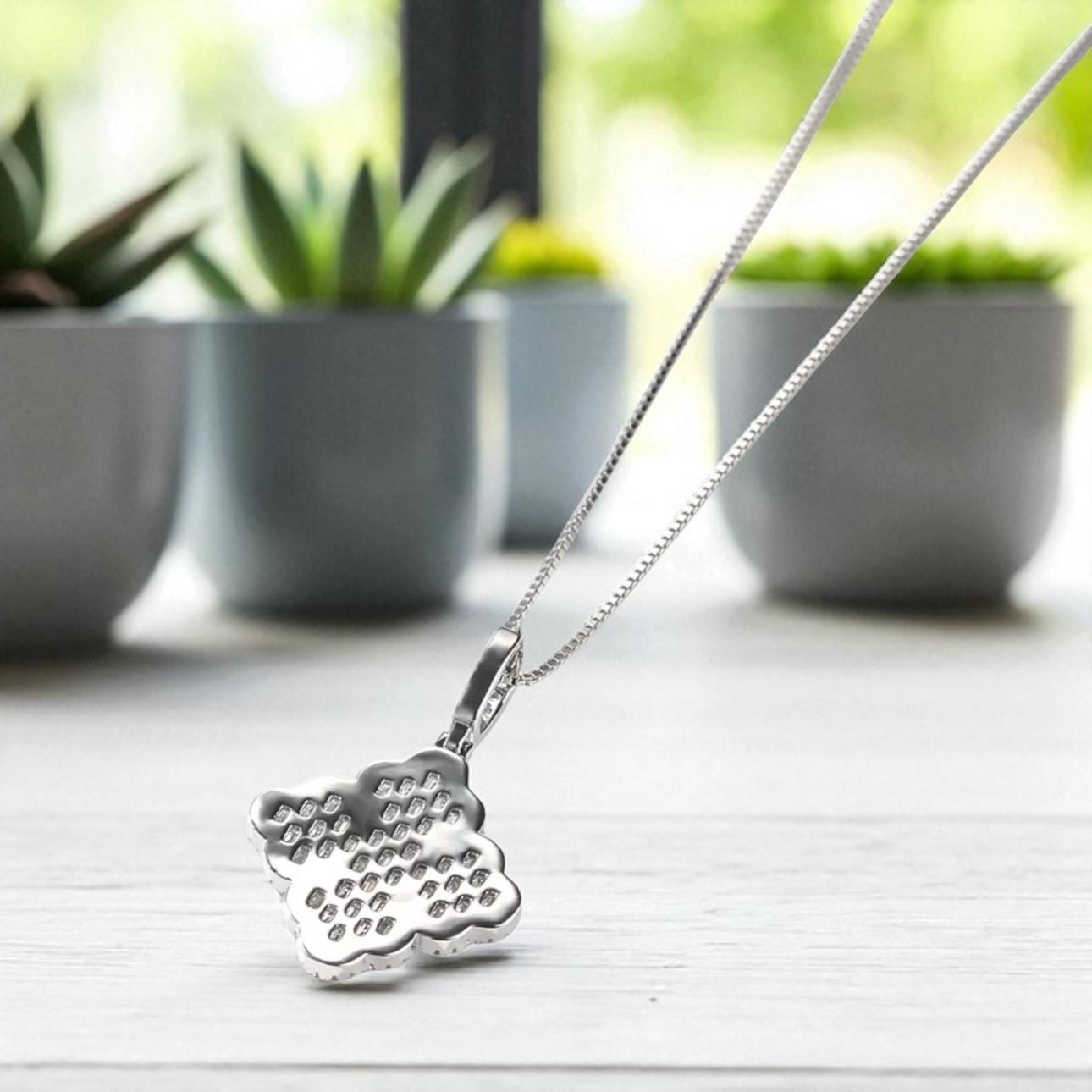 Crystal Clover Pendant Necklace