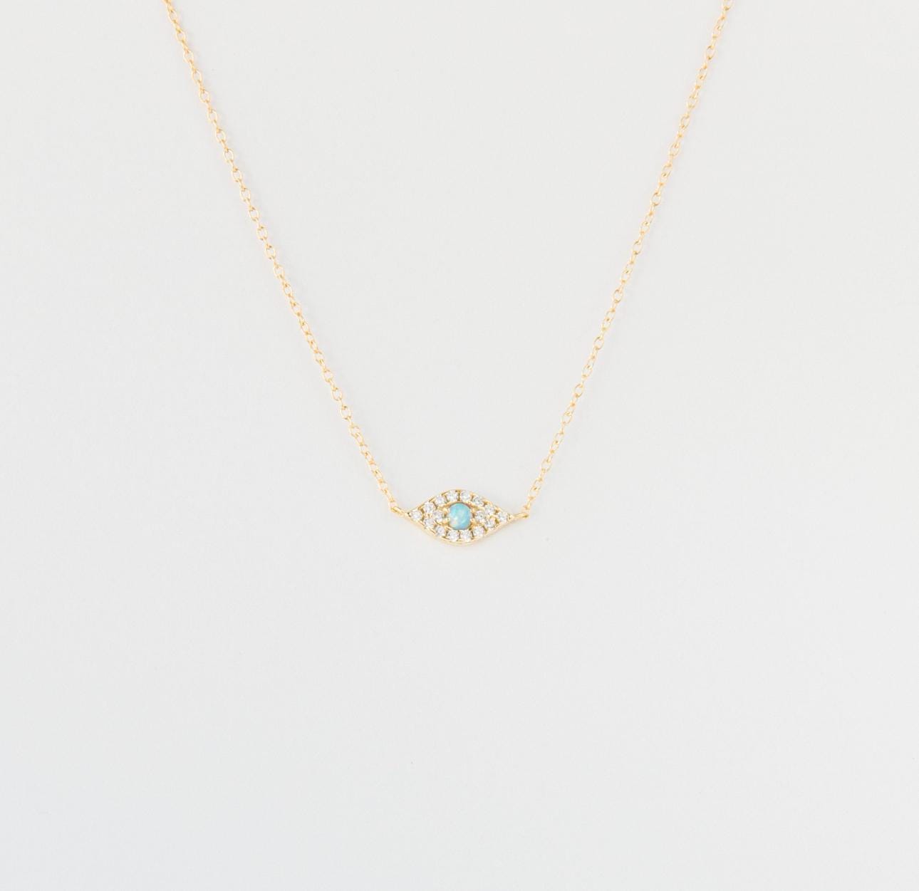 Opal Guardian Evil Eye Necklace