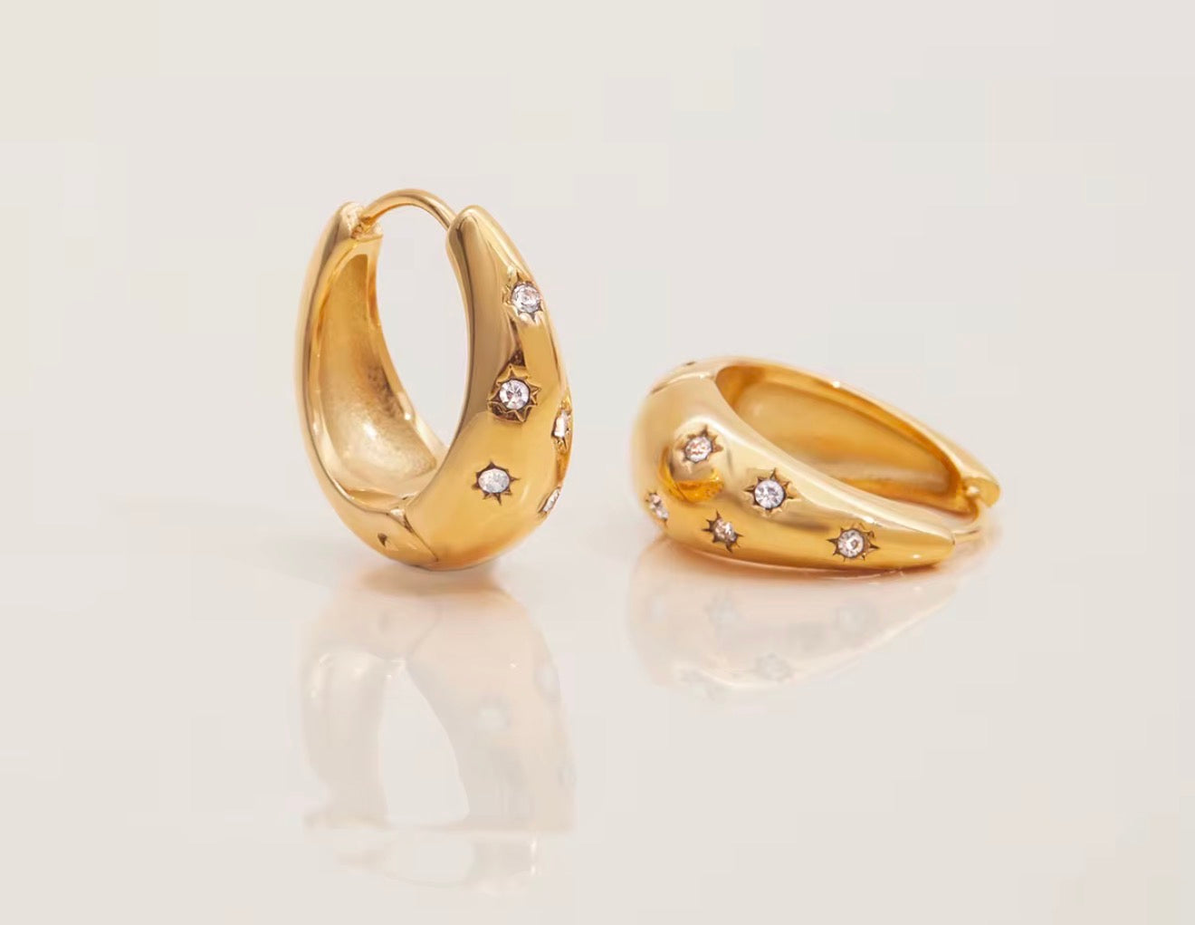 Celestial Glow Huggie Earrings