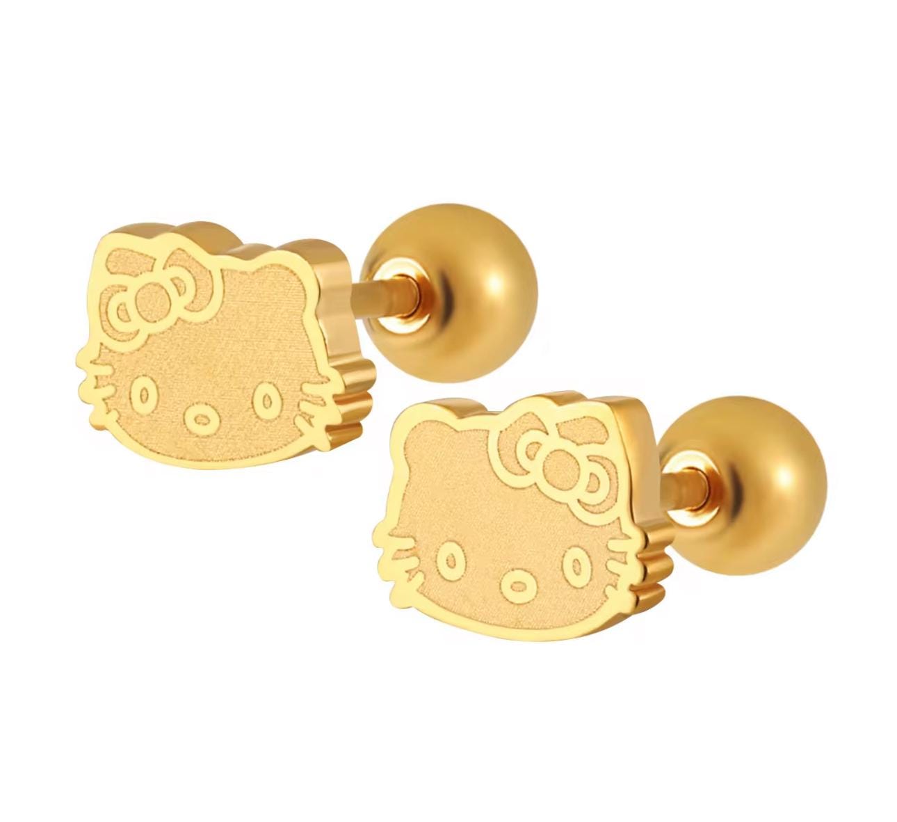 Hello Kitty Gold Studs