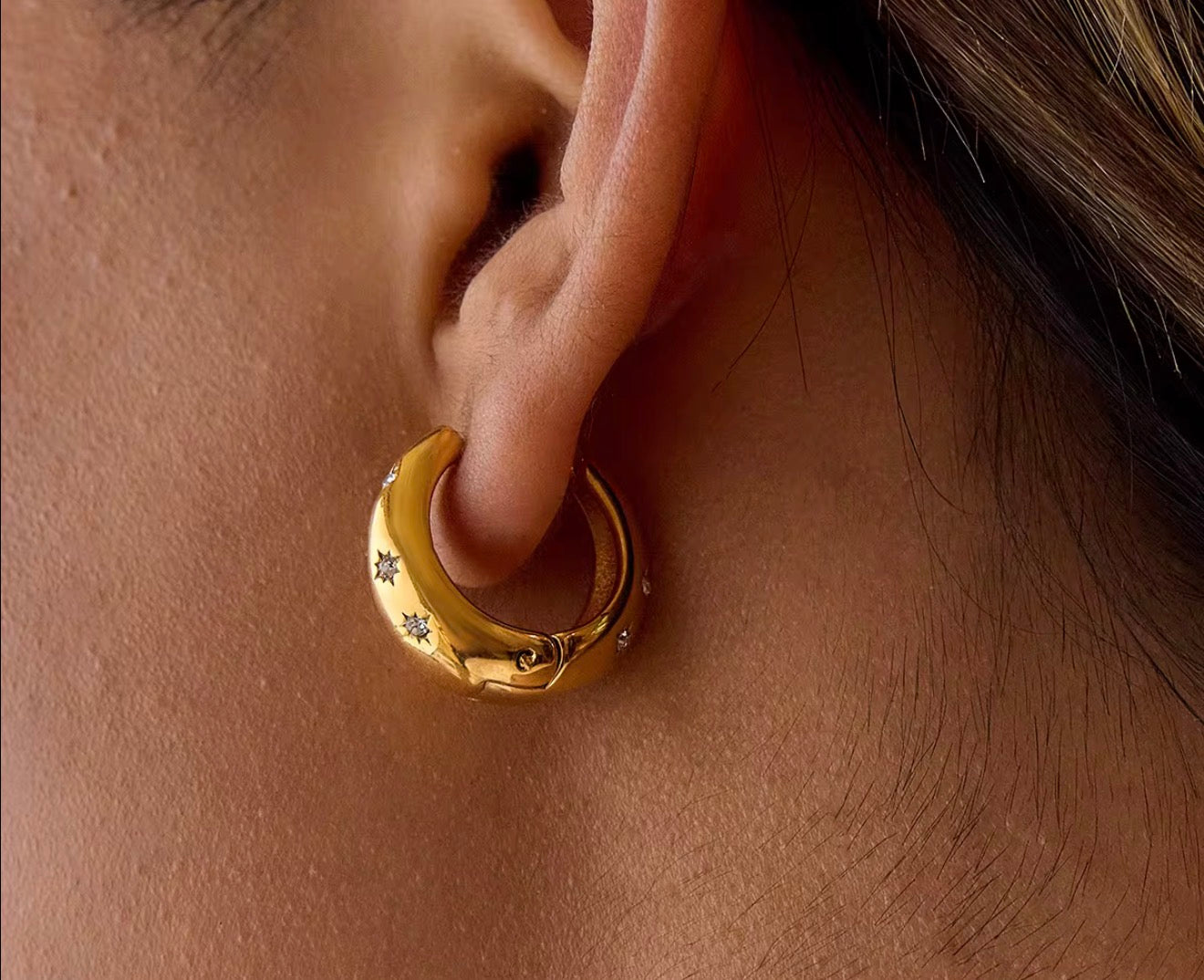 Celestial Glow Huggie Earrings