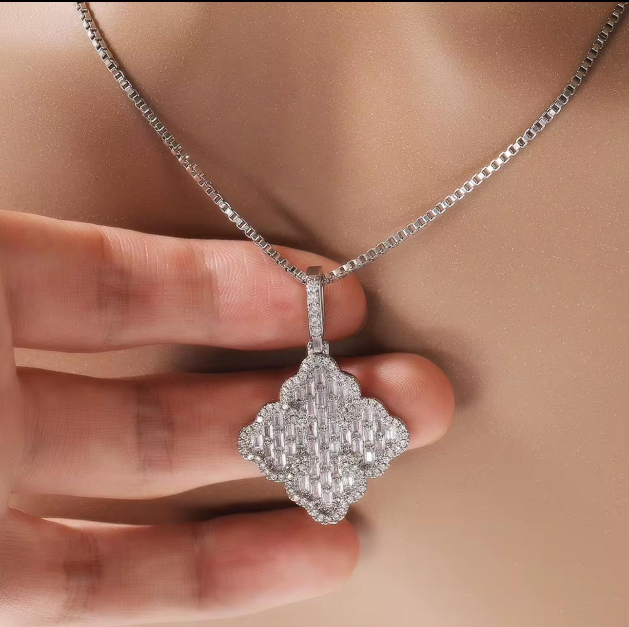 Crystal Clover Pendant Necklace