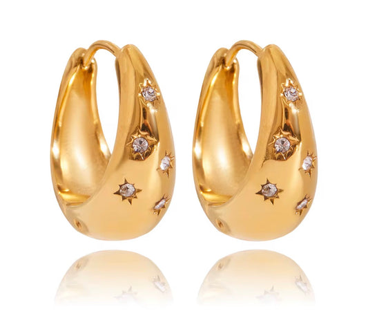 Celestial Glow Huggie Earrings