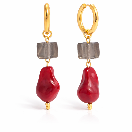 Crimson Noir Drop Earrings