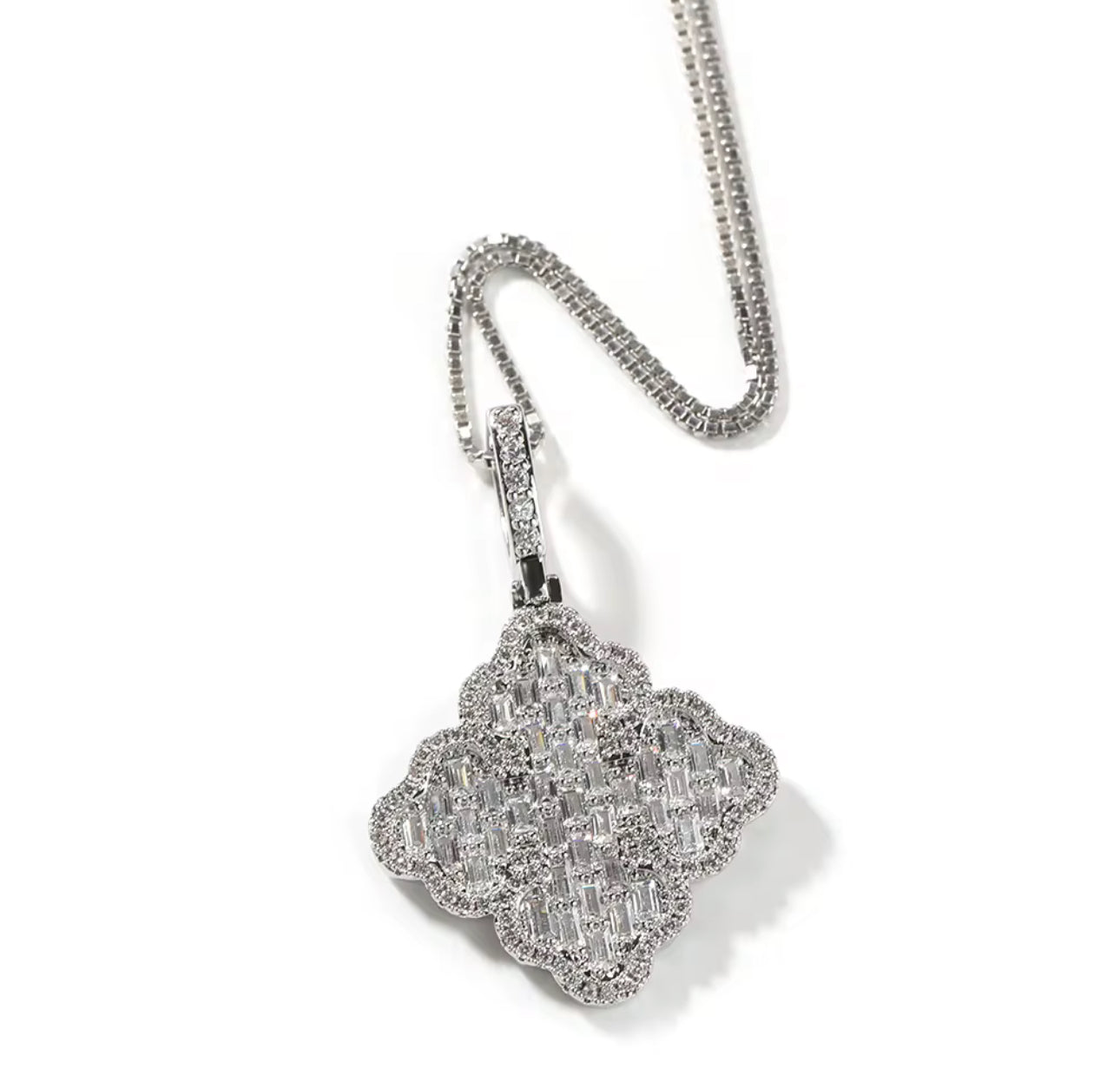 Crystal Clover Pendant Necklace