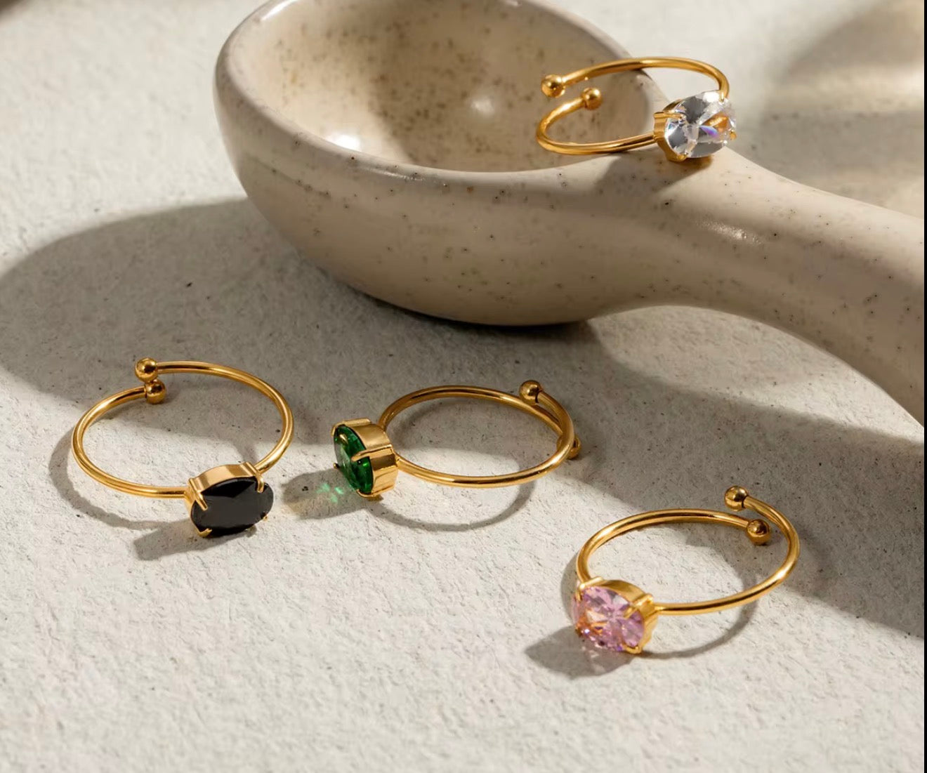 Noir Solis Adjustable Ring