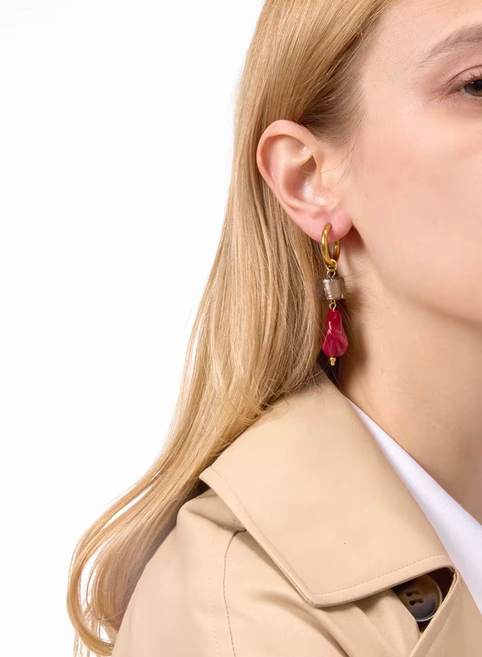 Crimson Noir Drop Earrings