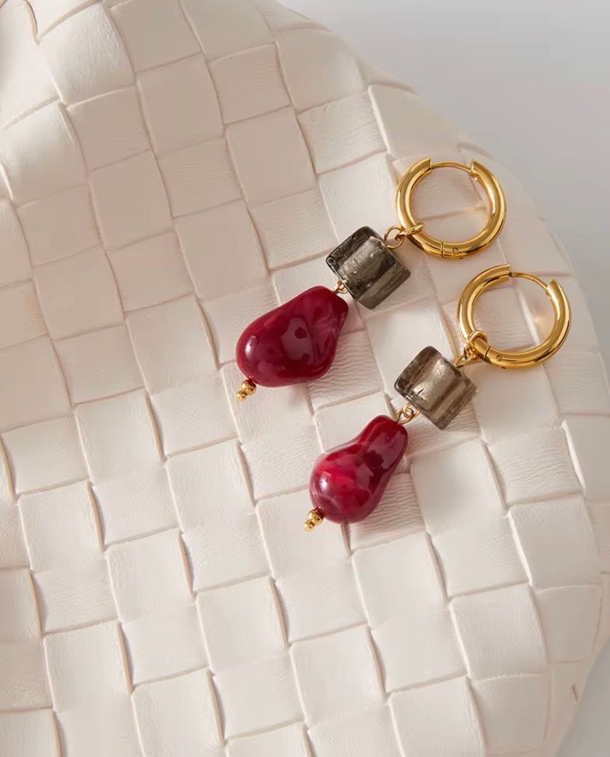 Crimson Noir Drop Earrings