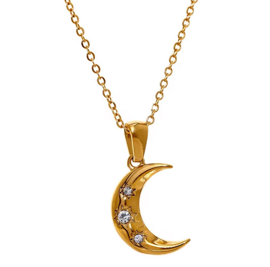 Celeste Crescent Moon Necklace