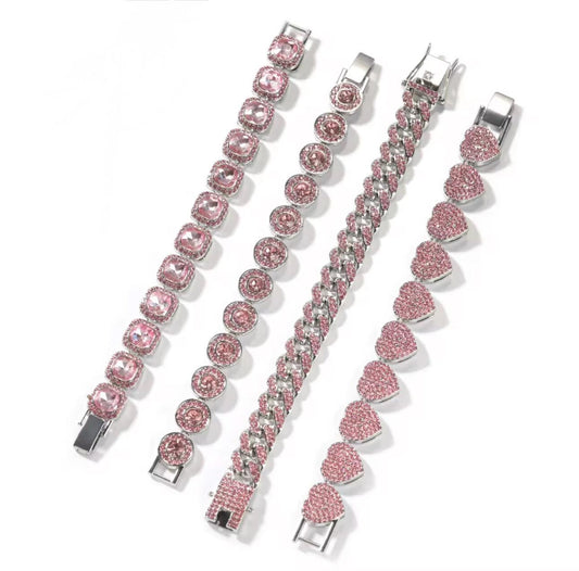 Rosé Frost Cuban Bracelet