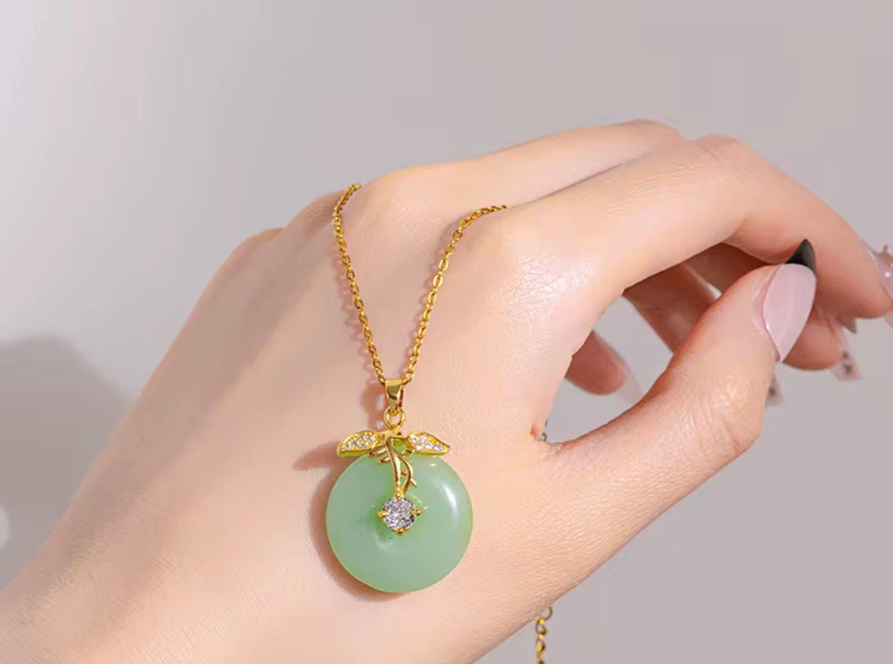 Jade Harmony Donut Pendant