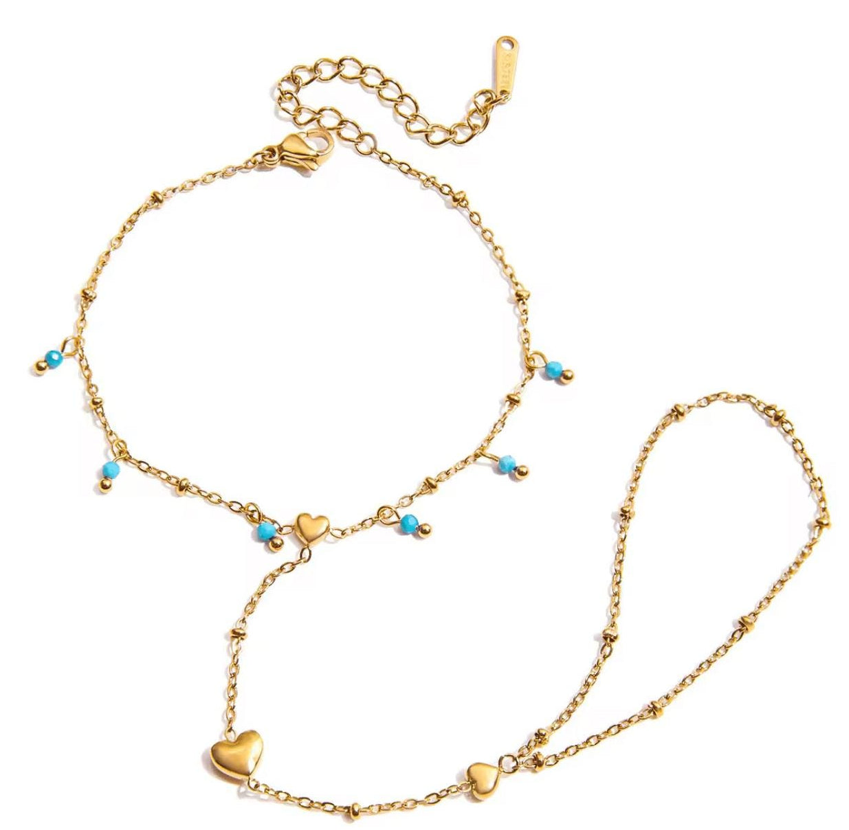 Serene Turquoise Heart Hand Chain Bracelet