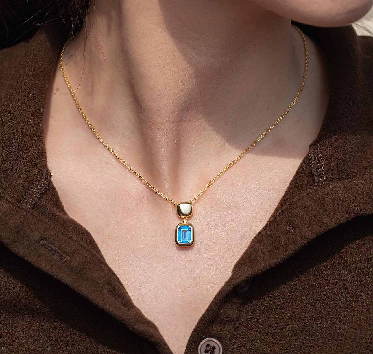 Midnight Sapphire CZ Pendant Necklace