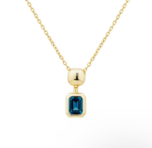 Midnight Sapphire CZ Pendant Necklace